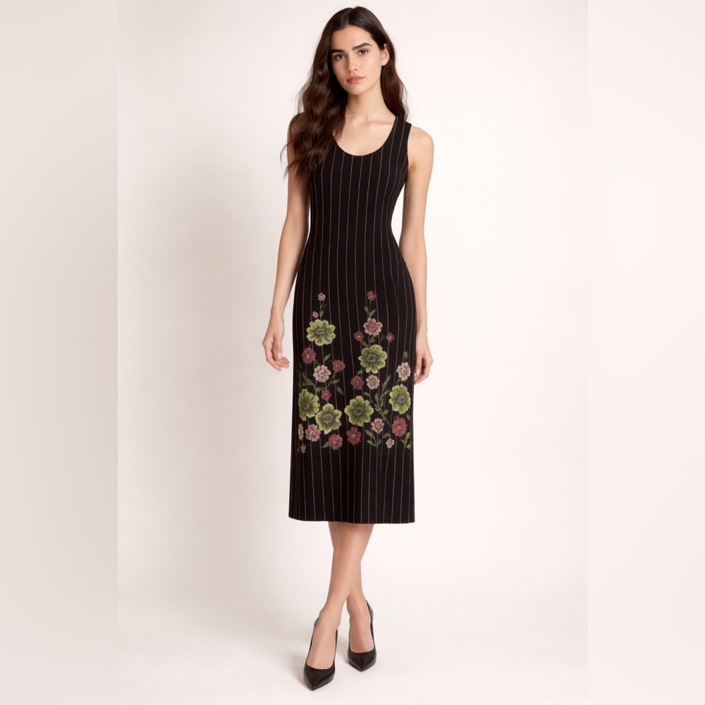 Y2K Old Money vintage Tocca dress size 2 embroidered sleeveless Romantic